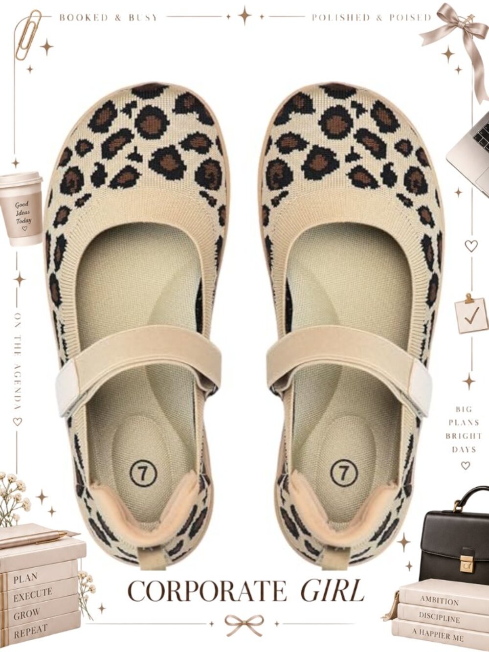 Wide Toe Box Mary Jane Knit Ballet Flats Women Comfortable Slip-On Shoes